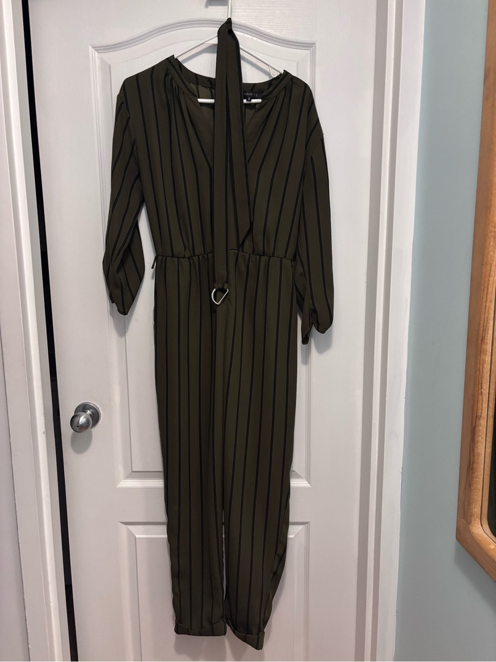 Striped Olive Jumpsuit